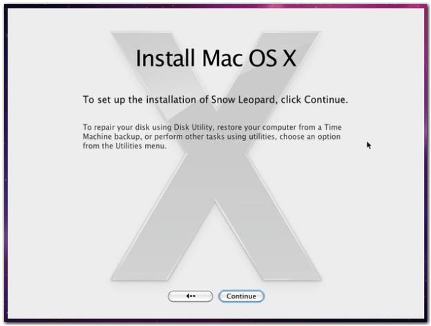 installatoin of Mac OS X