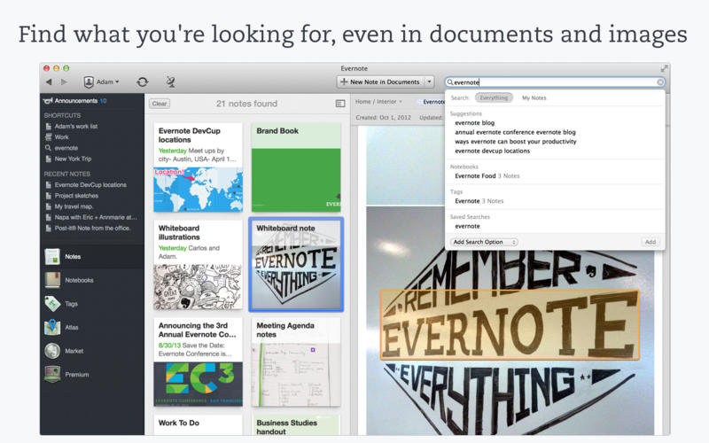 Evernote a free Mac app