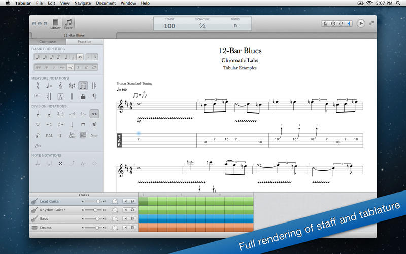 Tabular for musicians