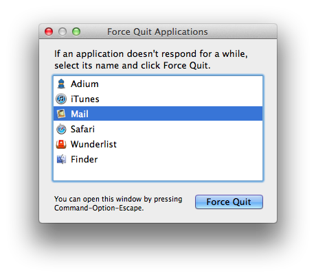 Quit unresponsive apps